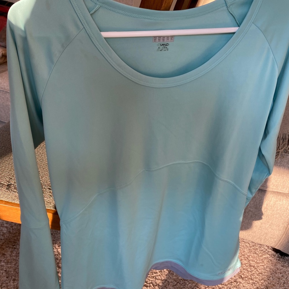 Reebok Long Sleeve Mint Green Work Out Top